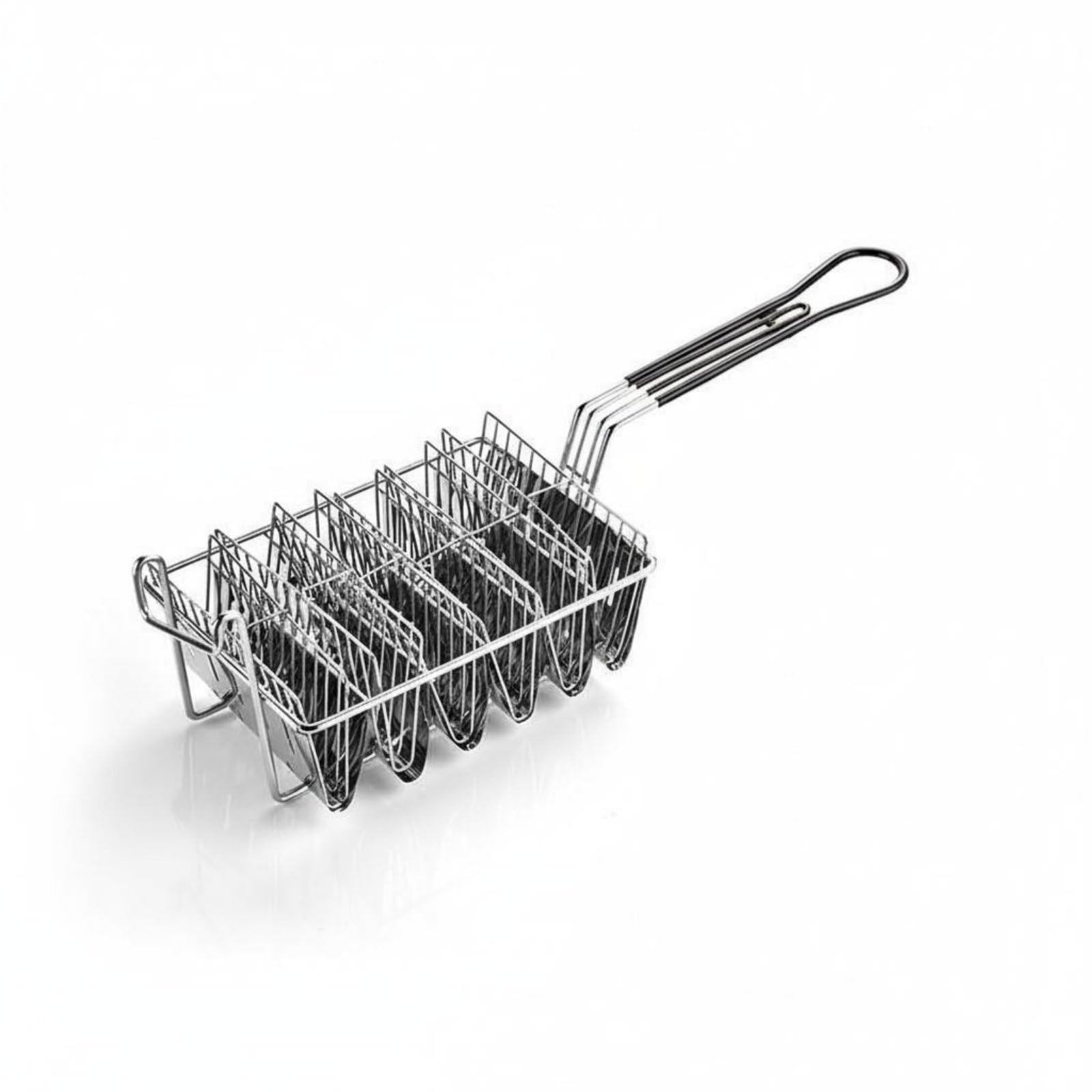 Porte-tortilla moule acier inoxydable rockible avec panier friture 6 grilles en V