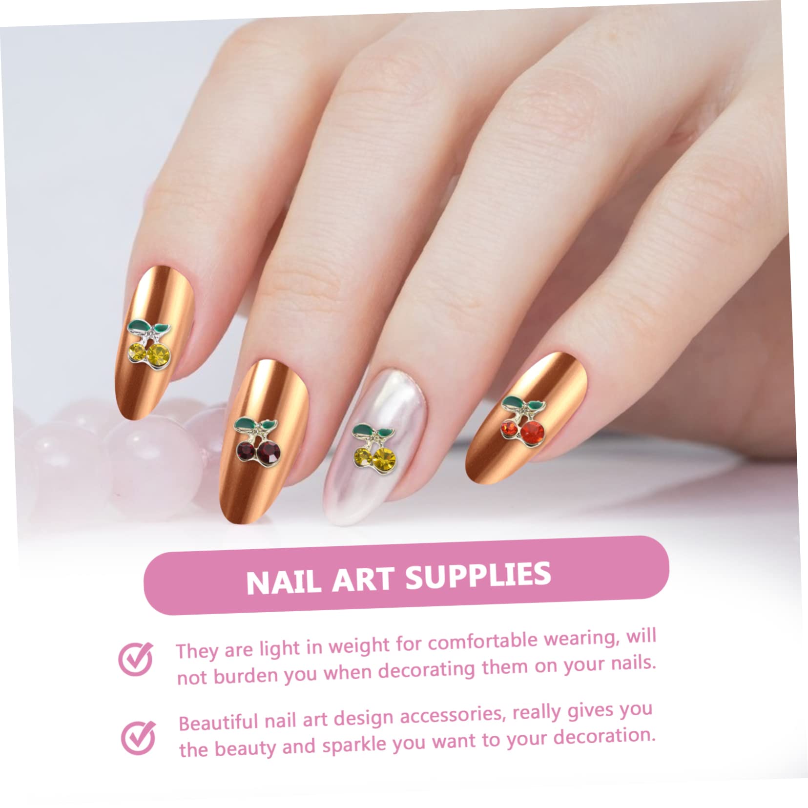 FRCOLOR 2 Set Di Ciondoli Per Unghie Gemme Di Cristallo Di Borchie Con Ciondoli Per Unghie Strass Per Unghie Gioielli Per Unghie Per Donne 60 Pezzi*2