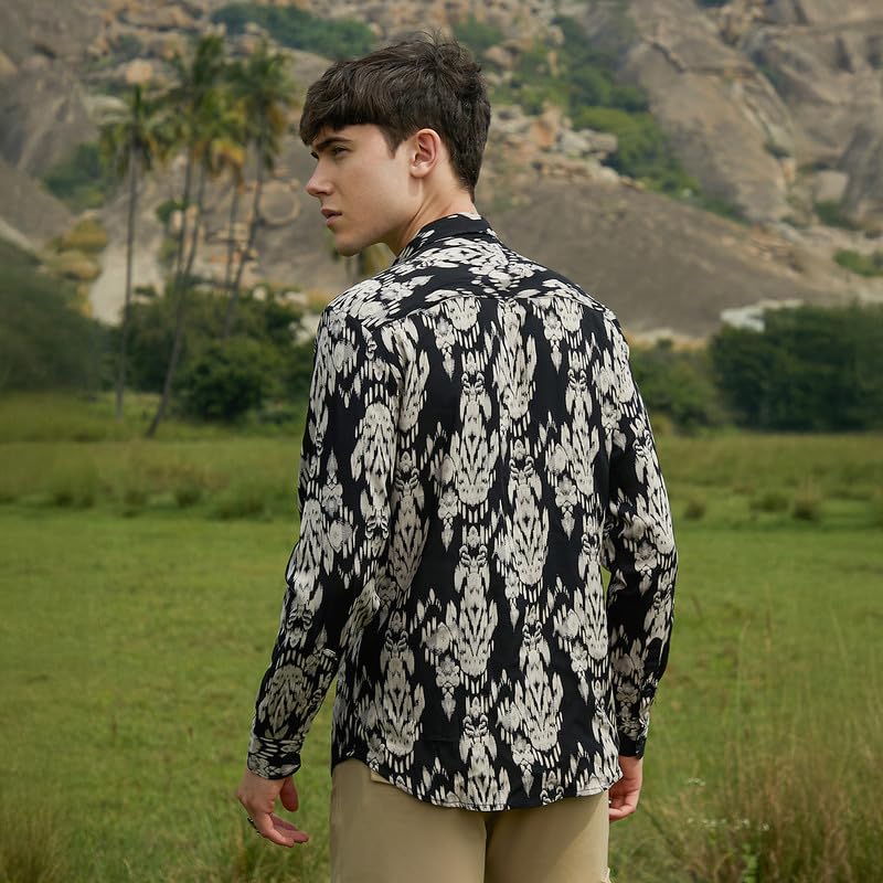 Image of CAHOOT Men's Shirt for Casual Wear | Spread Collar | Long Cuffed Sleeves | Button Closure | Shirt Crafted with Comfort Fit for Everyday Wear