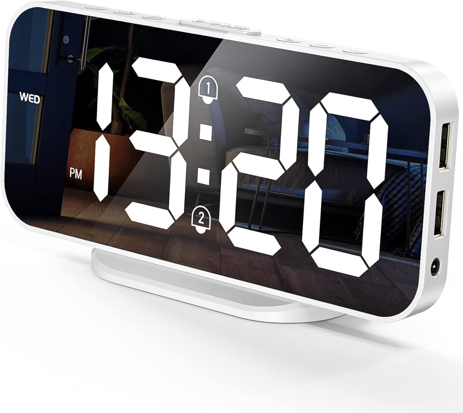 EDUP LOVE Digital Alarm Clocks, LED Mirror Electronic Clock