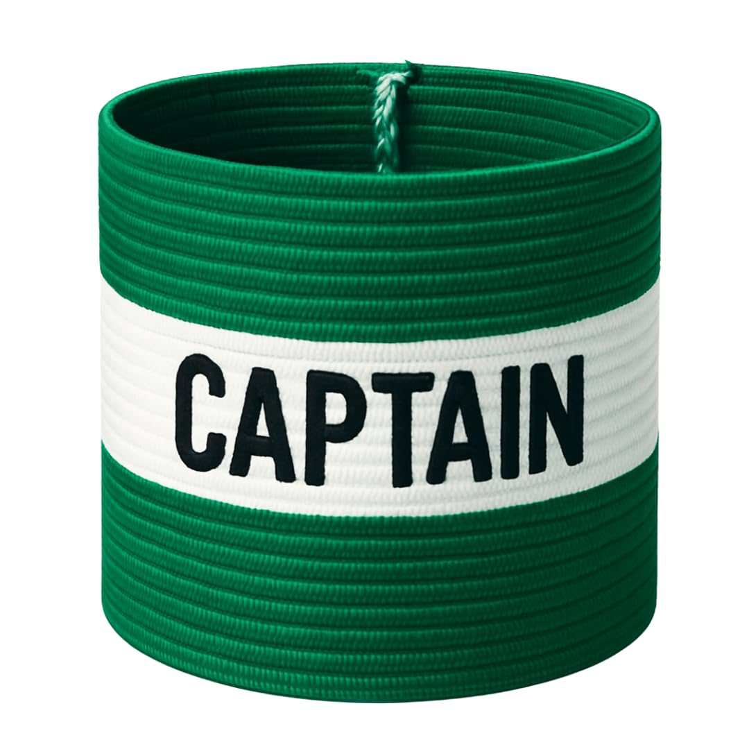Fitness Health Football Band Soccer Captain's Armband Design Captain Band for Adult and Youth, 5 Colours Available for Multiple Sports, Elastic Arm Band for Captain (Green - Teen) โ image 1
