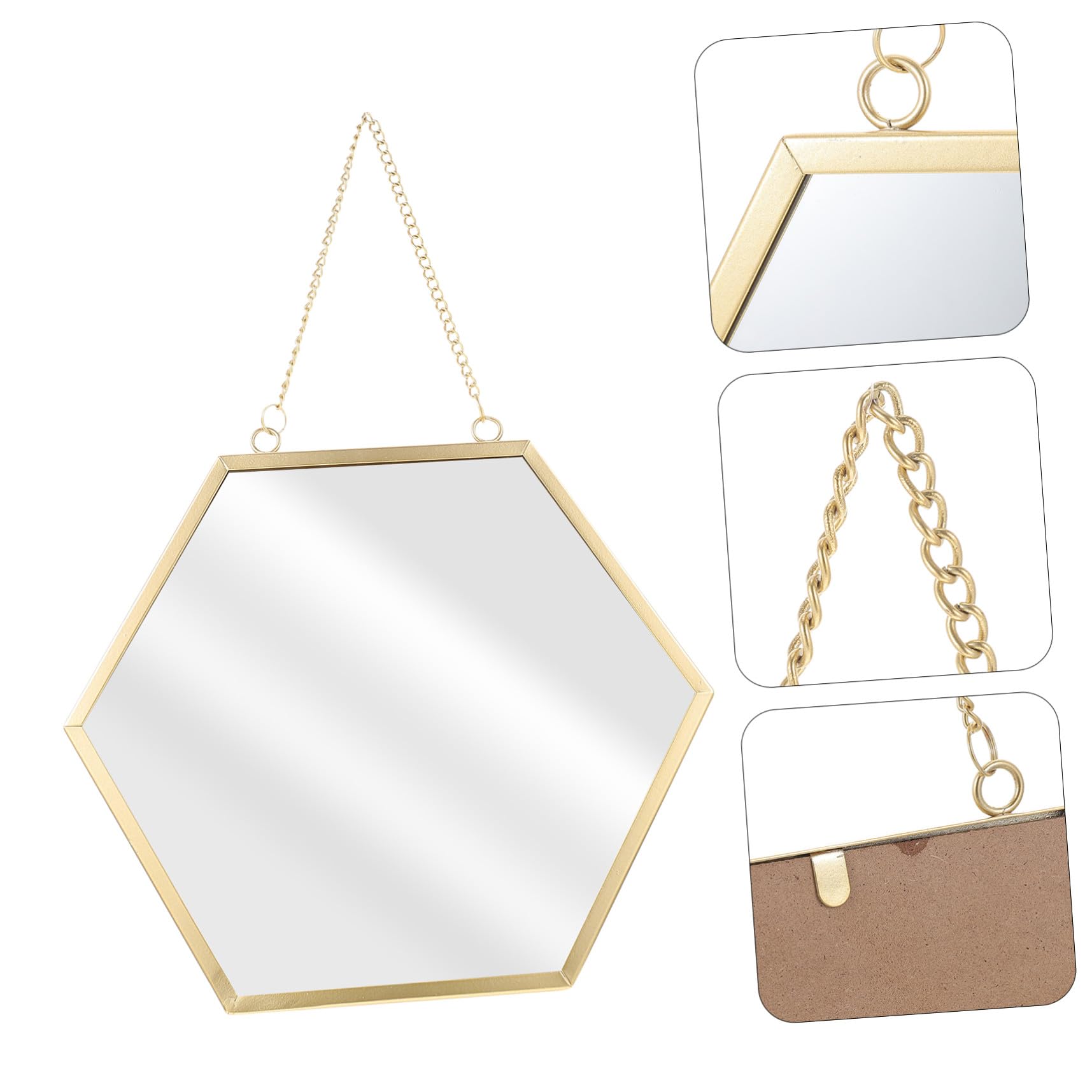 Moderner sechseckiger Wandspiegel – schlankes Design für Badezimmer und Flur, perfekt für Make-up und Rasur, Wandmontage für einfache Installation