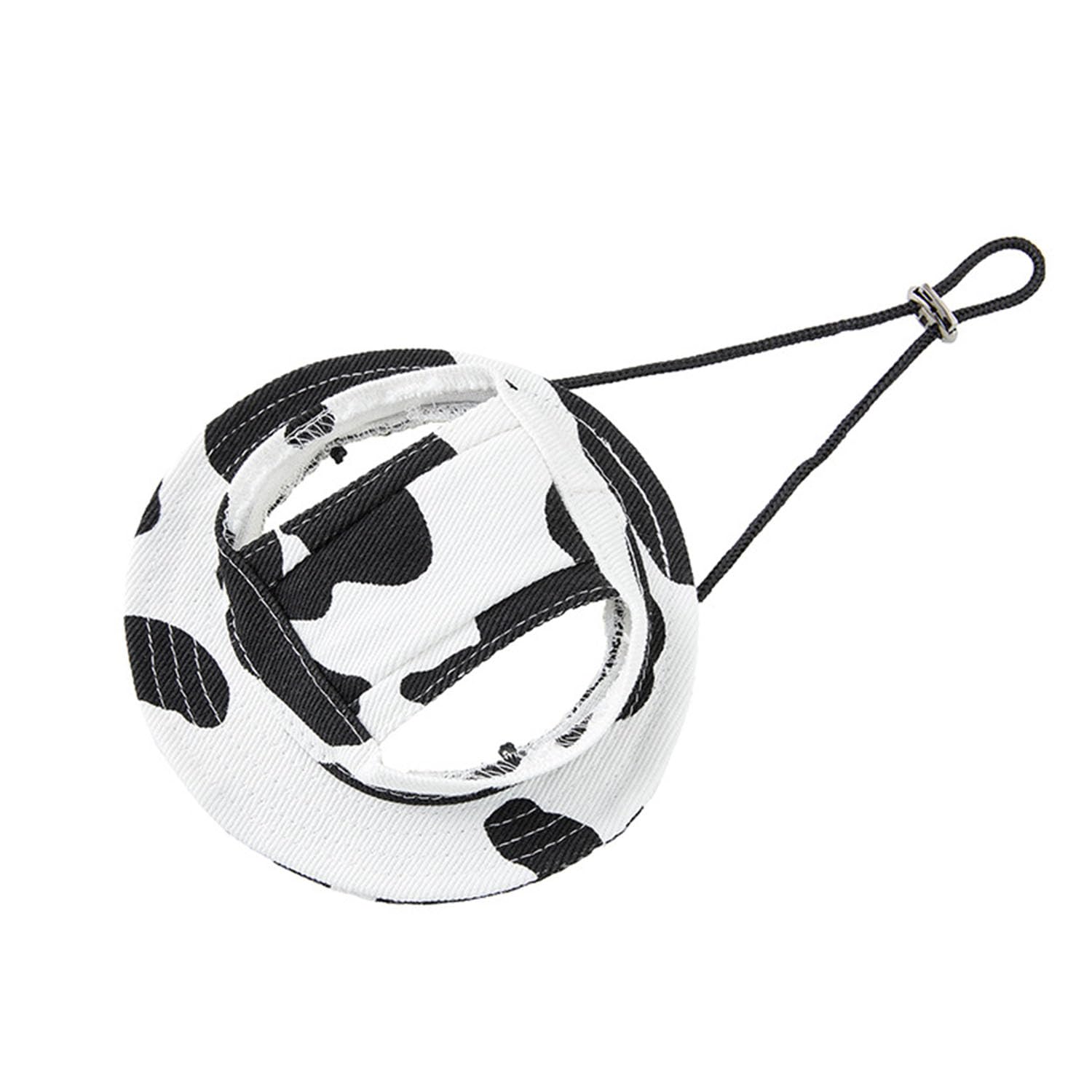 Dog Round Hat,Pet Outdoor Visor Bucket Hat,Adjustable Round Brim Dog Princess Hat for Cat Puppy Small Dog_M(Black White)