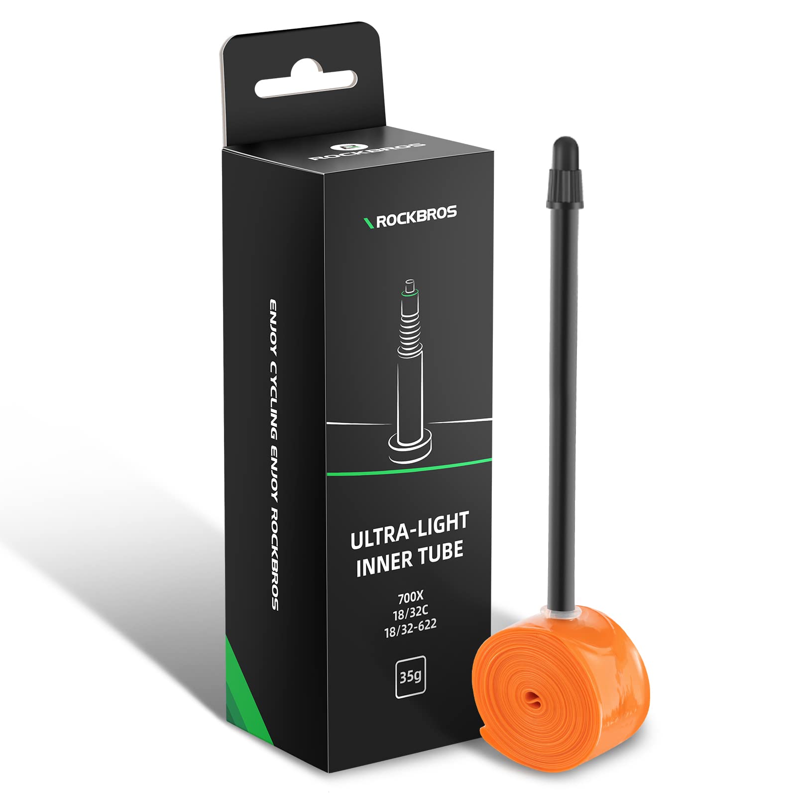 ROCKBROS Bike Inner Tube 700x18/32C Super Light 35g TPU Road Bicycle Tubes Presta Valve Compatible with 700 x 18/23/25/28/30/32C Tire