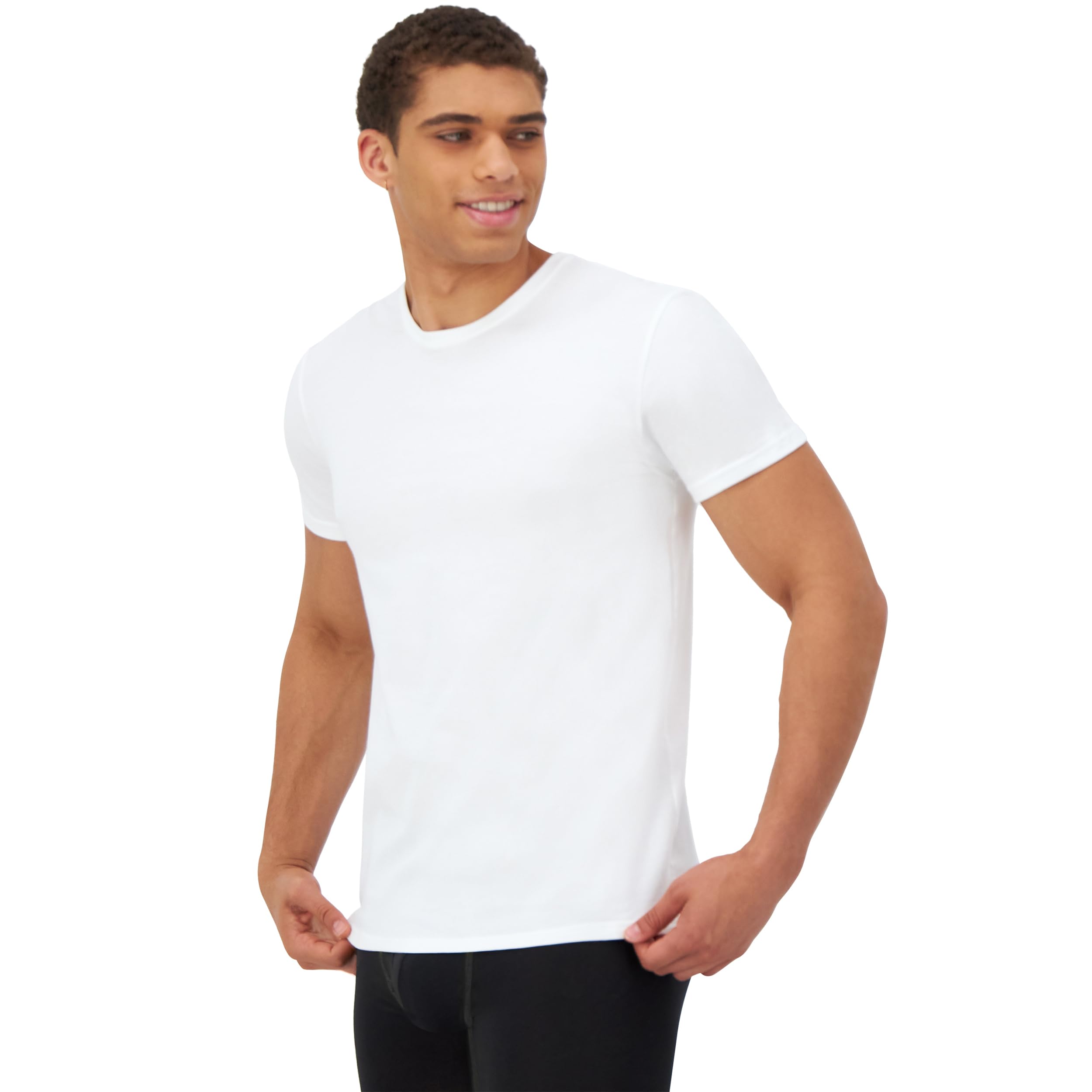 Hanes Hanes Ultimate Comfort Fit Undershirt, Men’s Crewneck Stretch-Cotton T-Shirt, 4-Pack Intimo Uomo (Pacco da 4)