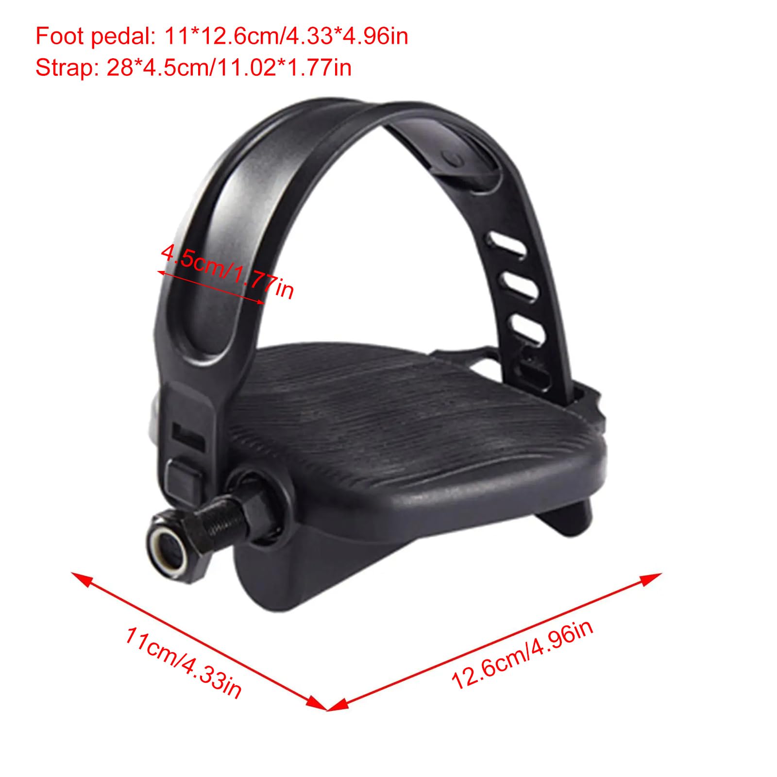 Set di 2 pedali per cyclette e cinghia fissa, ricambio per cyclette pedali con cinghia regolabile per biciclette con pedale regolabile