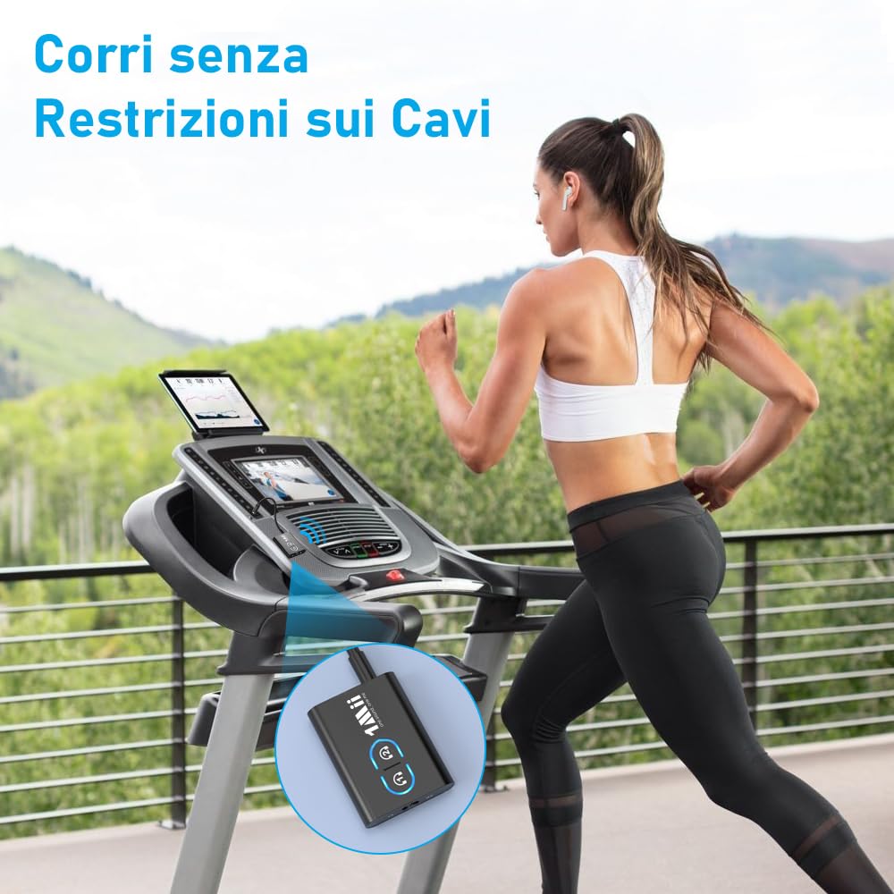1Mii ML300 Bluetooth 5.3 Trasmettitore Ricevitore TV, Adattatore Aux 3.5mm, aptX Bassa Latenza, HD Audio, Batteria 12 Ore