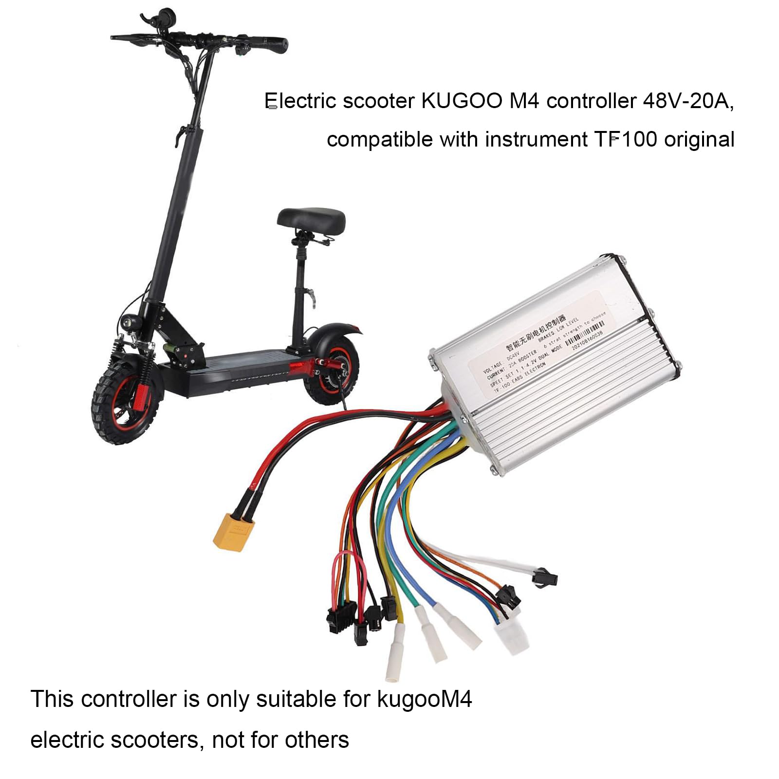 BuyWeek Contrôleur de Scooter Électrique, Contrôleur de Moteur Sans Balais pour Trottinettes Électriques 48V 20A Compatible avec le Scooter à 2 Roues KUGOO M4