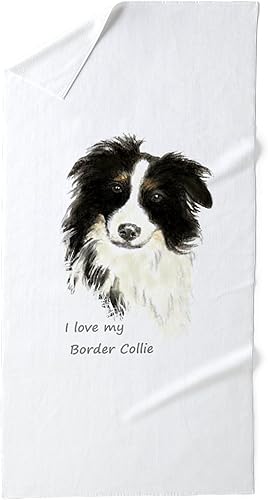CafePress I Love My Border Collie Pet Dog - Toalla de playa suave y absorbente de 30 x 60 pulgadas