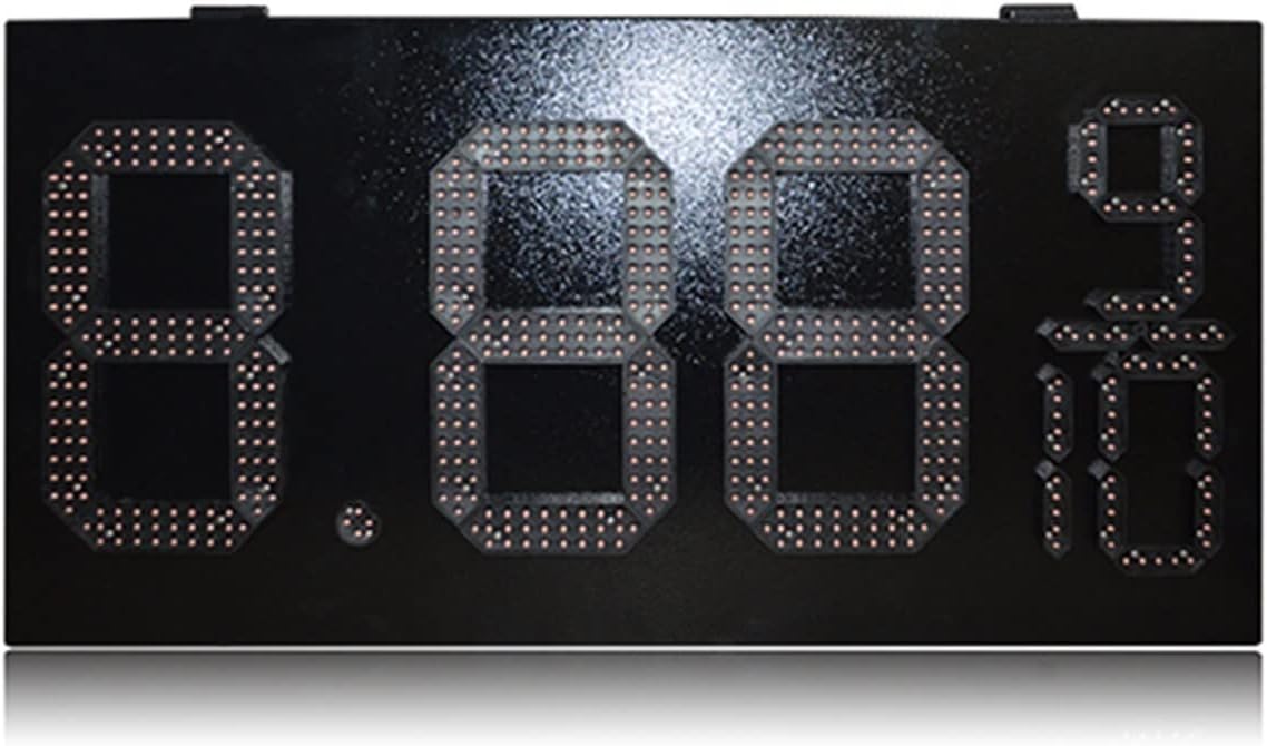 Protable Gym Timer 12 INCH RED Rainproof 8.88 Format 9/10 Gas Station Led Sign Wall Mounted Gas Station Oil Price Label Price Screen Outdoor Digital Visibility (10 Inch Indicator 1)