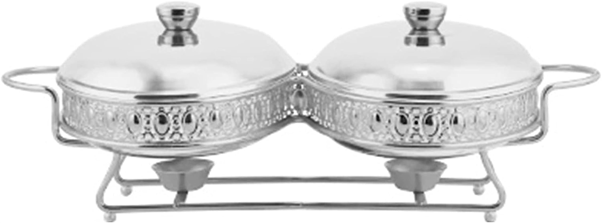 Scaldavivande - Buffet e scaldavivande, bruciatore per Mantenere Il Cibo Caldo, Set da Buffet con pentole Calde Set da Buffet con pentole Calde con Coperchio Trasparente (Golden 2L)