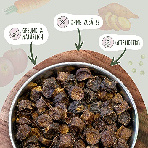 Fidelis - Getrocknetes Pferd-Menü für Hunde 1kg - Premium Hundefutter trocken mit 80% Fleischanteil, Gemüse & Obst - Proteinhaltiges Trockenfutter Hund schonend getrocknet - Zucker- & Getreidefrei