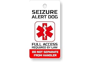 Just 4 Paws Seizure Alert Service Dog Key or Collar Tag
