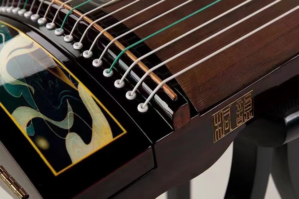 LANDTOM High level Dalbergia cochinchinensis?????Wood ????Travel Guzheng(135cm) with silk painting For Adults/Children/Senior/Intermediate/Beginner (A) (A)