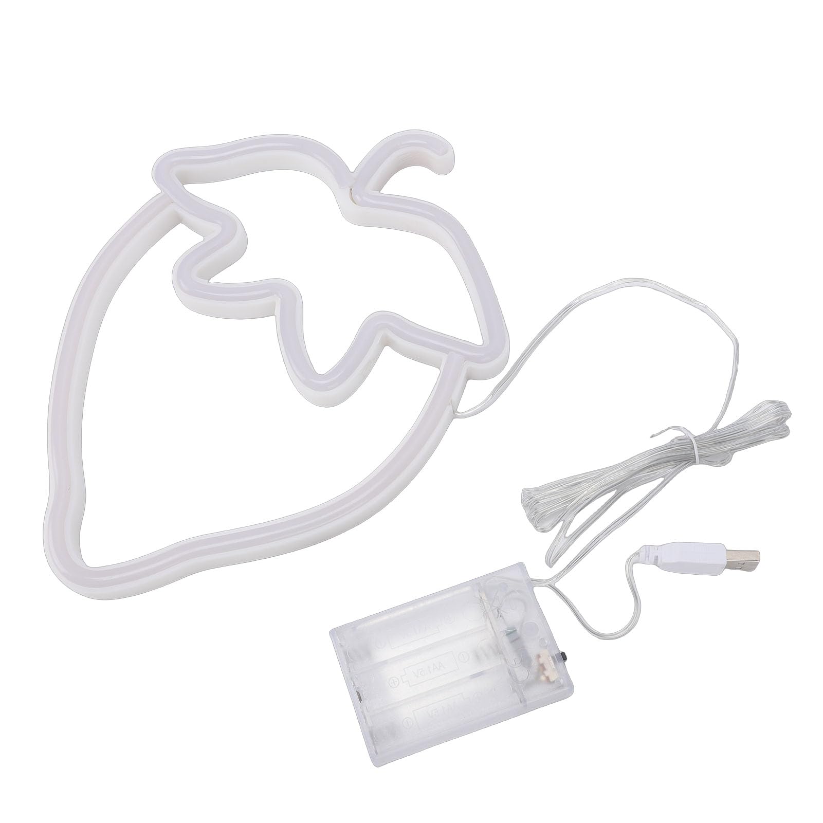 Enseigne au néon fraise LED Jectse verte et blanche pour décoration murale