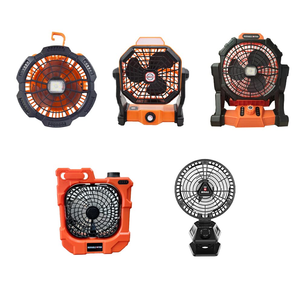 Linterna de velocidad ajustable móvil con carga recargable por USB, ventilador de Camping, ventiladores de iluminación refrigerados por aire, dormitorio, oficina, viaje, X10/naranja