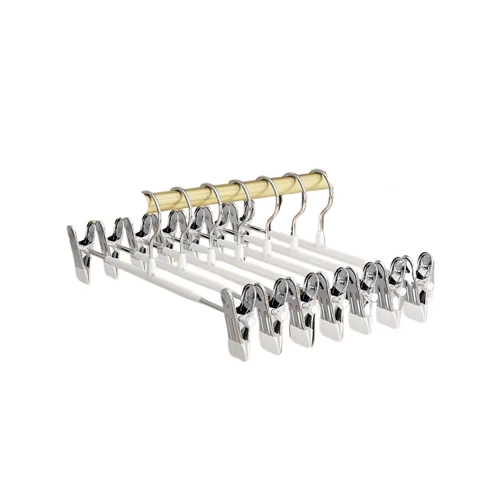 5Pcs Pants Hangers with Clips Adjustable Skirt Non-Slip Trousers Hanger(20Pcs White)