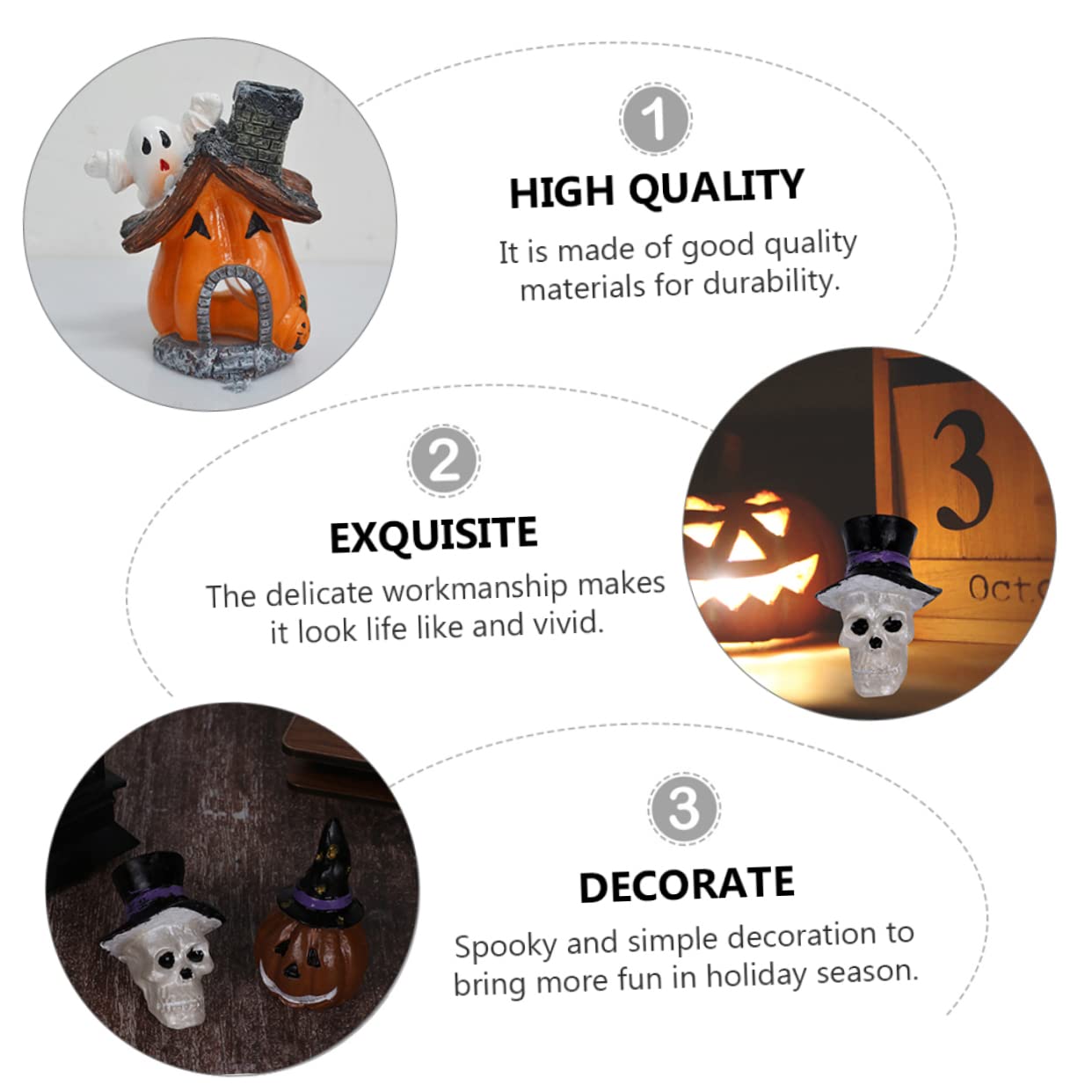 2 Ensembles Décoration Aquarium Halloween De Résine Ornements Festifs pour Poissons Aménagements Maison Crâne 3 Pièces * 2