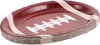 Kisangel 25 Piezas Placa de papel de rugby plato de fiesta platos de papel deportivos platos de fútbol americano Decoraciones de la fiesta deportiva plato deportivo Marrón claro