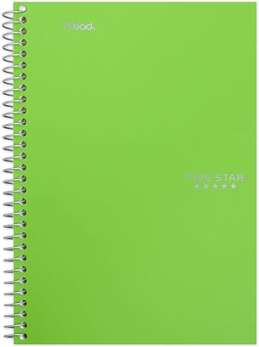 Miniatura 8 de Five Star Spiral cuaderno rayado 2 temas de 6 pulgadas x 95 pulgadas 1 hojas colores surtidos 618 Variados Paquete de 6