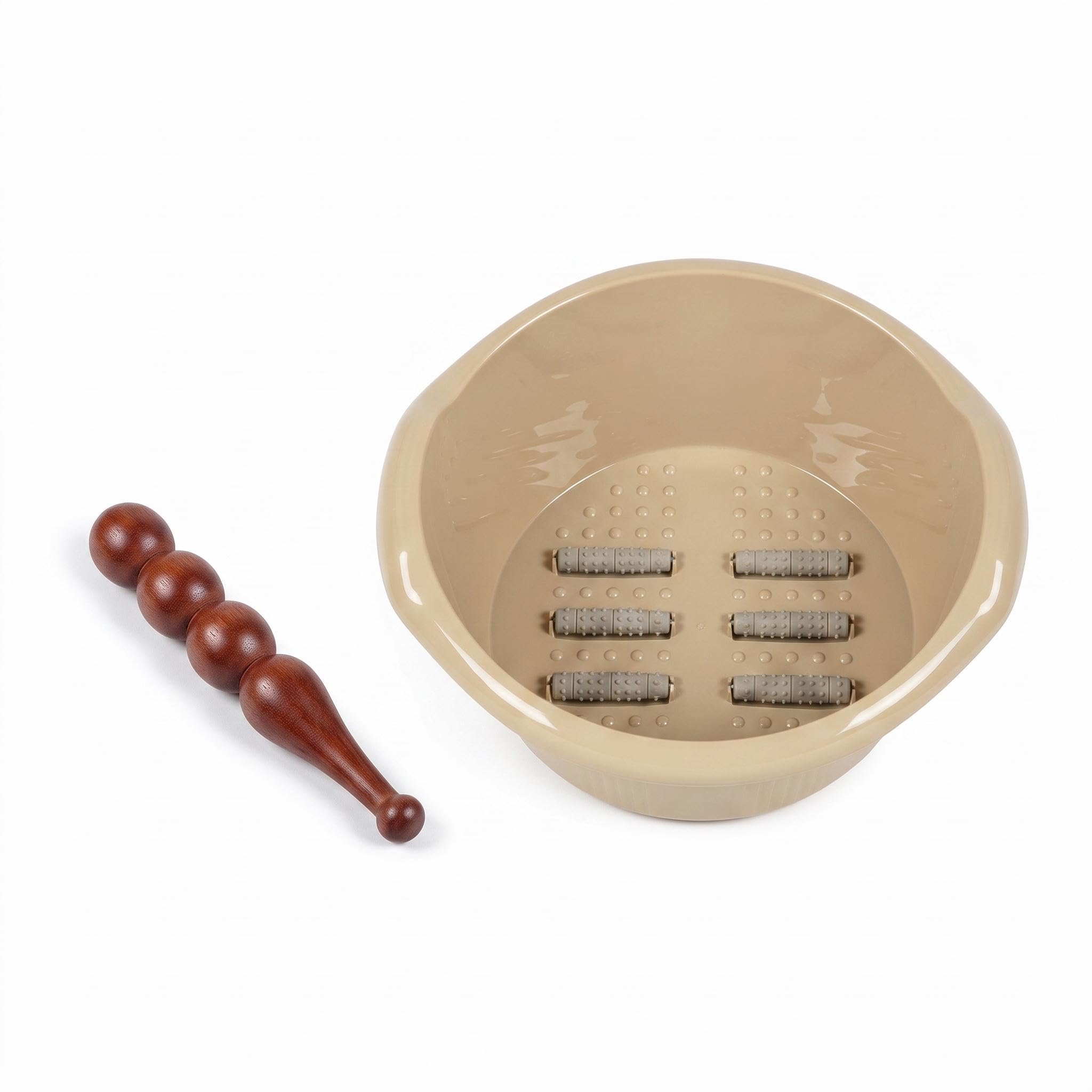 Bañera de Hidromasaje Portátil de Madera con Diseño Ergonómico para Acupresión, Herramienta de Masaje Manual, Lavabo para Pies, Bañera de Hidromasaje
