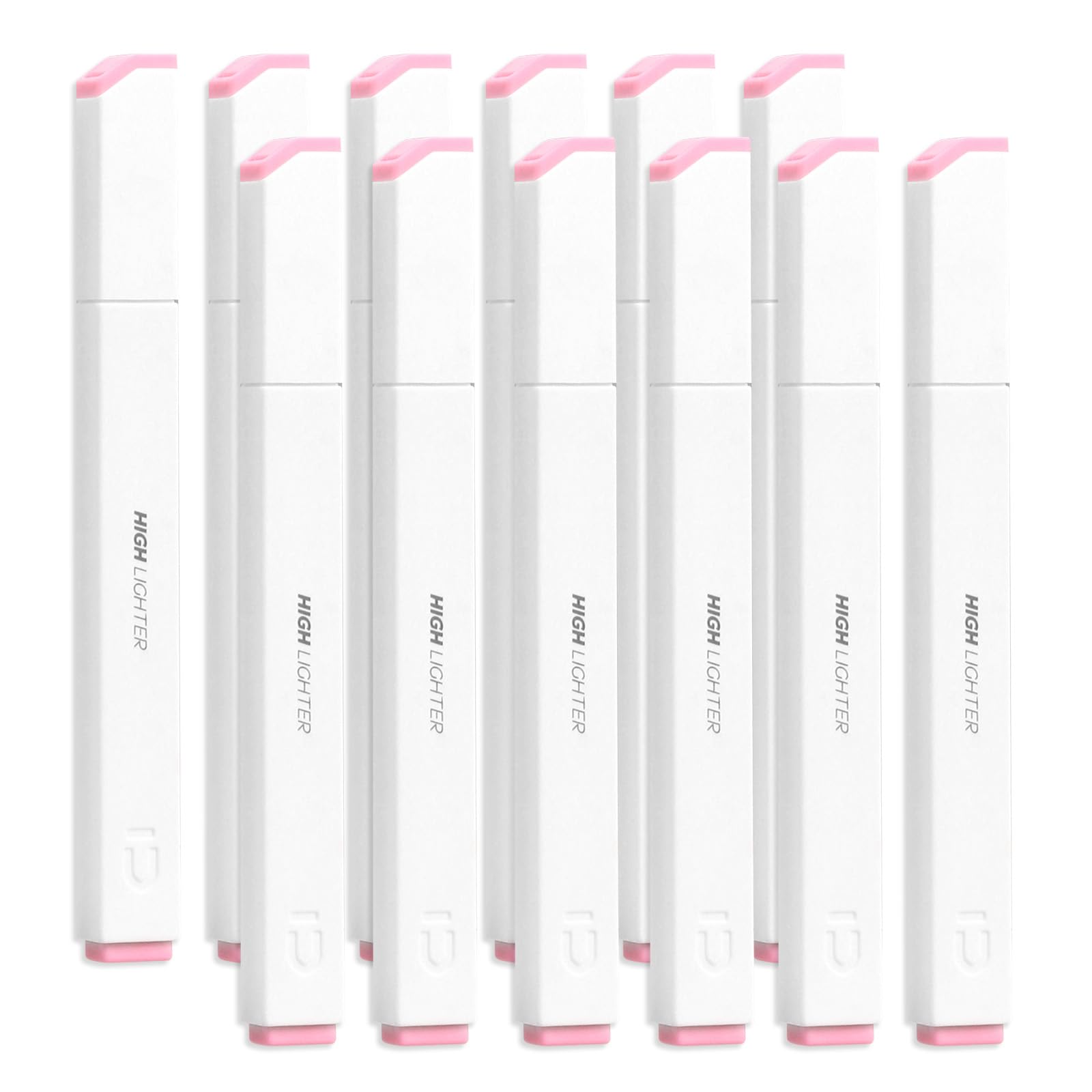 M&G Light Pink Highlighter, 12 Pack High Lighters Highlighters No Bleeds Highliters Pens Neon Soft Highlighters Bulk Clear View Bright Tip Marker for
