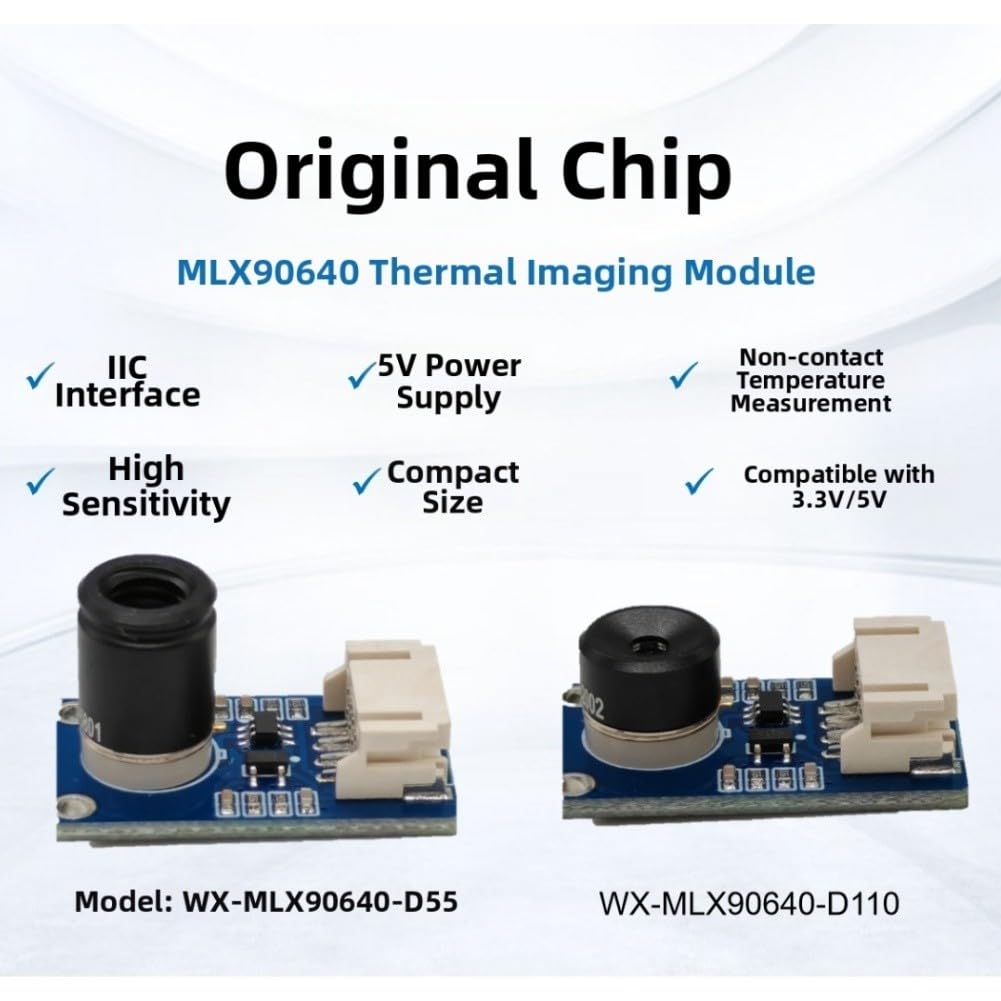 MLX90640 - Sensor térmico de matriz infrarroja de 16 x 12 pulgadas, interfaz I2C para módulo de temperatura STM32 Pi 5V