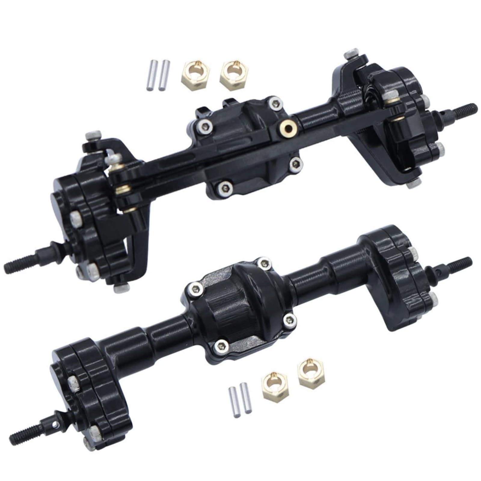 Kompatibel Mit FMS Für FCX24 1/24 RC-Auto-Upgrades, Teile, Zubehör, Komplette Metall-Portalachse Vorne Und Hinten Getriebe Teile