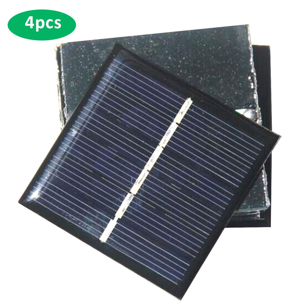 Pannello solare in silicio da 4 pcs 3v 168MA, 54x54mm/2.1x2.1in a energia solare Mini celle solariSistema fai -da -te Kit Emergenza Caricatore portatile portatile