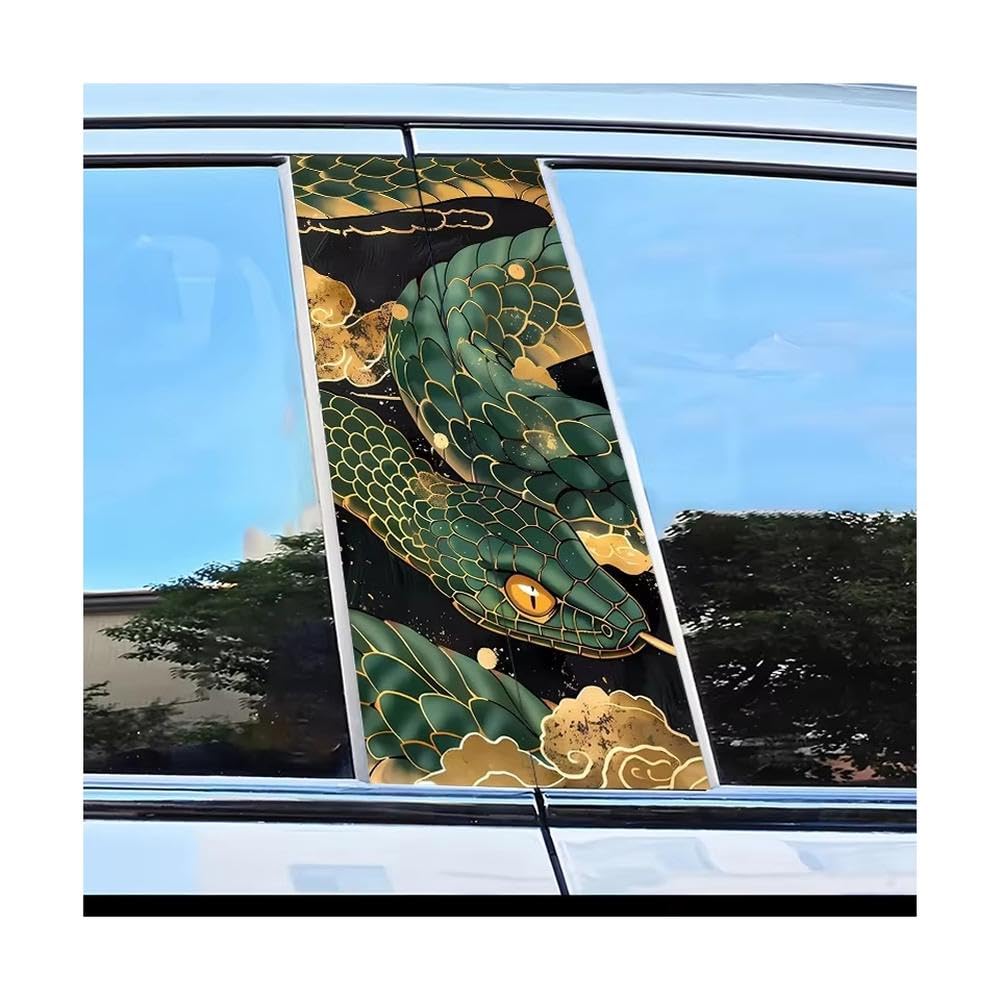 Bertdcx One Color Car Center Pillar Protection Stickers Snake Pattern Scratch Resistant Film Auto Parts