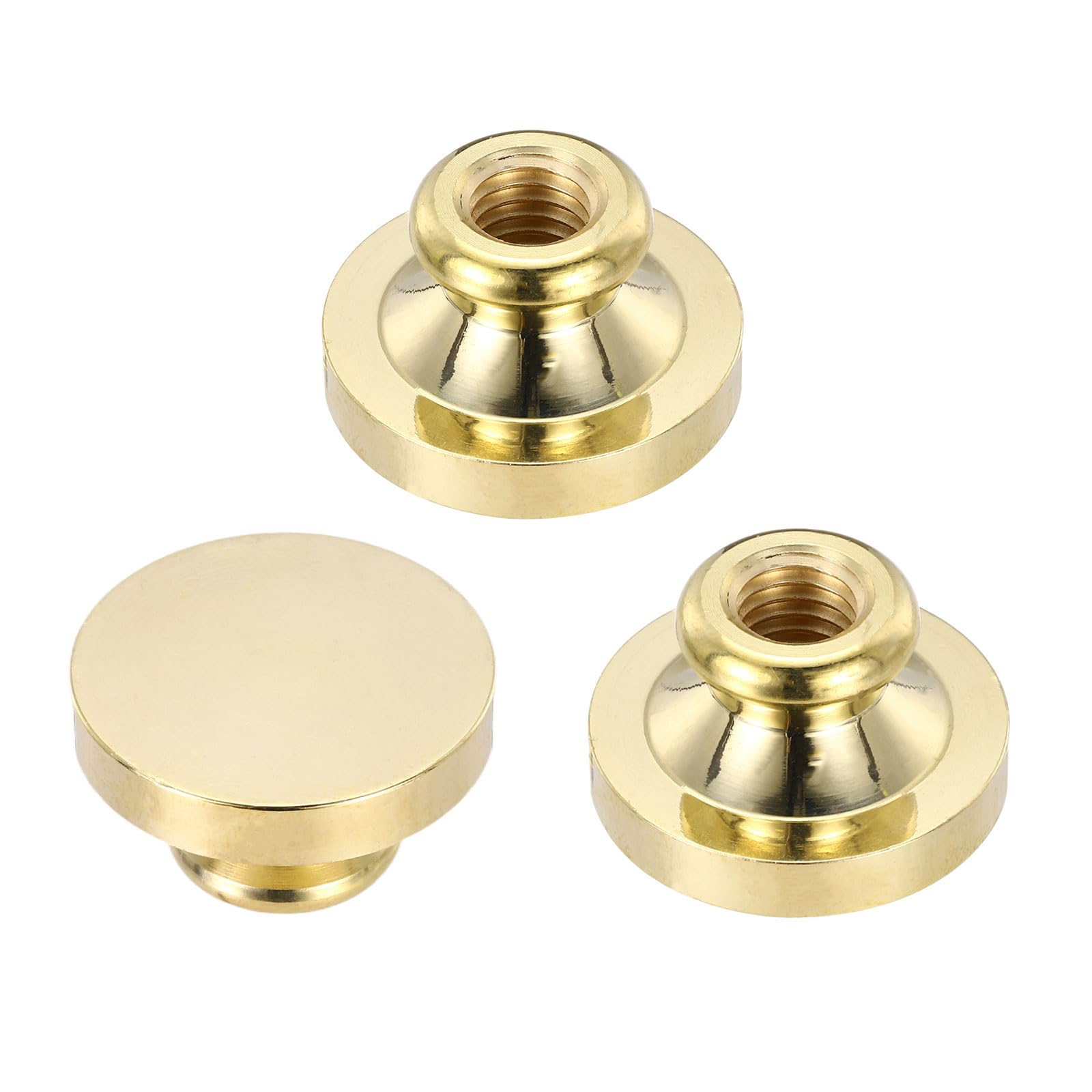 PATIKIL 25mm Blank Wax Seal Stamp, 3 Pack Round Sealing Wax Stamp Vintage Retro Brass Head for Envelope Invitation Cards