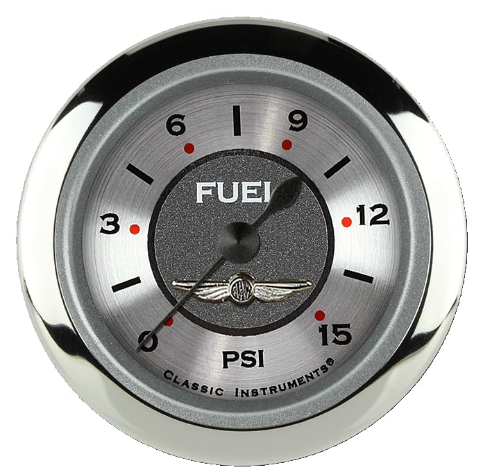 Classic Instruments AW145SRC All American 2 1/8"" Fuel Pressure Gauge 15 PSI Electric