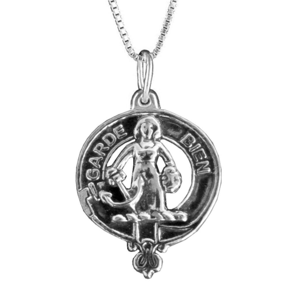 Montgomery Scottish Clan Crest Pendant - Sterling Silver