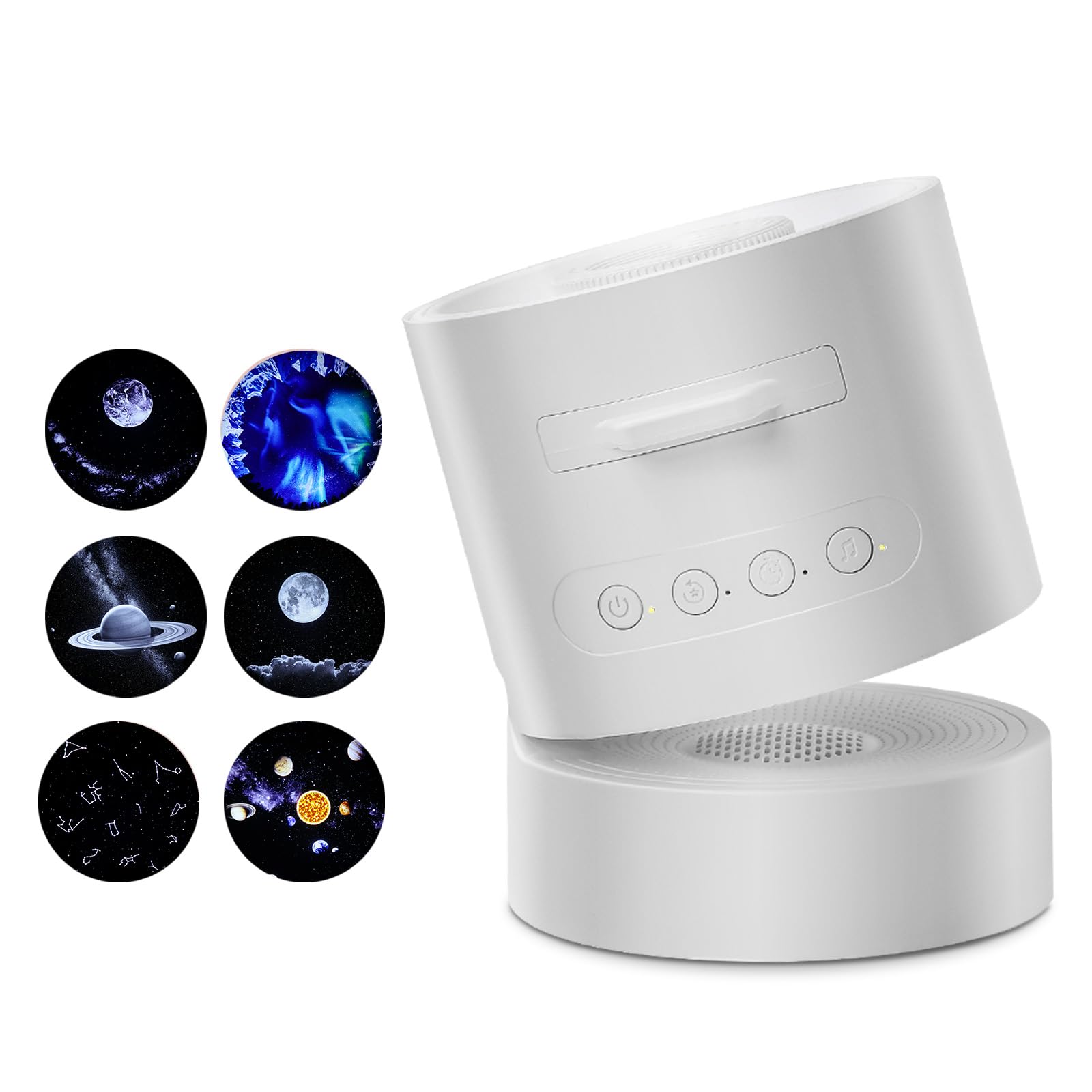Planet Projector for Bedroom,Ceiling Night Light Projector with Bluetooth Speaker,White Noise,Timer,Rechargeable Star Mood Light with 6 Discs for Adults Kids,Party,Gift