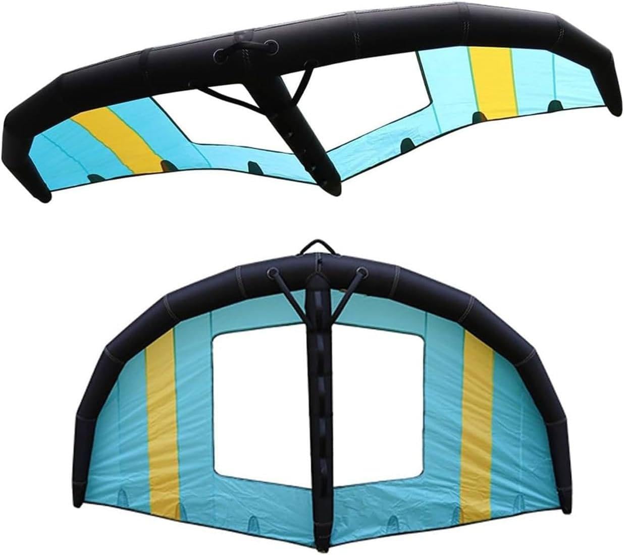 Cometa de aluminio de mano – Ala de windsurf inflable portátil con ventana para adultos y principiantes, perfecta para jugar en el agua y deportes divertidos al aire libre