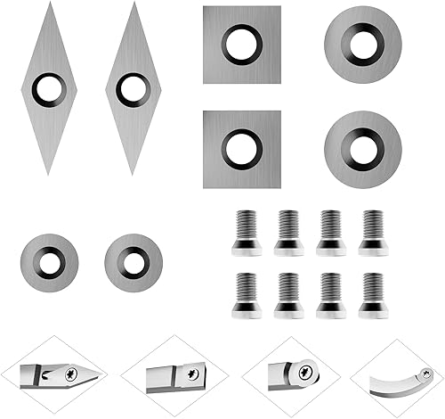 Juego de 8 piezas de cortadores de carburo de tungsteno para herramientas de torneado de torno de madera, accesorios universales de herramientas de