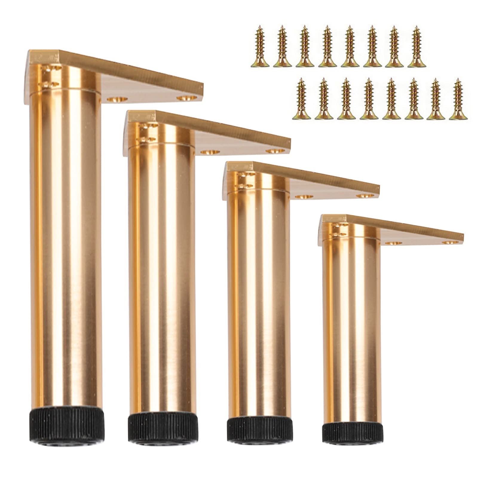 Aluminiowe nóżki do mebli, nóżki do szafek łazienkowych meble Nogi sofy metalowe polerowane chromowane stopy do szafki stołowej szafka sofa kanapa krzesło, regulowane nogi do mebli, 4 sztuki mebli