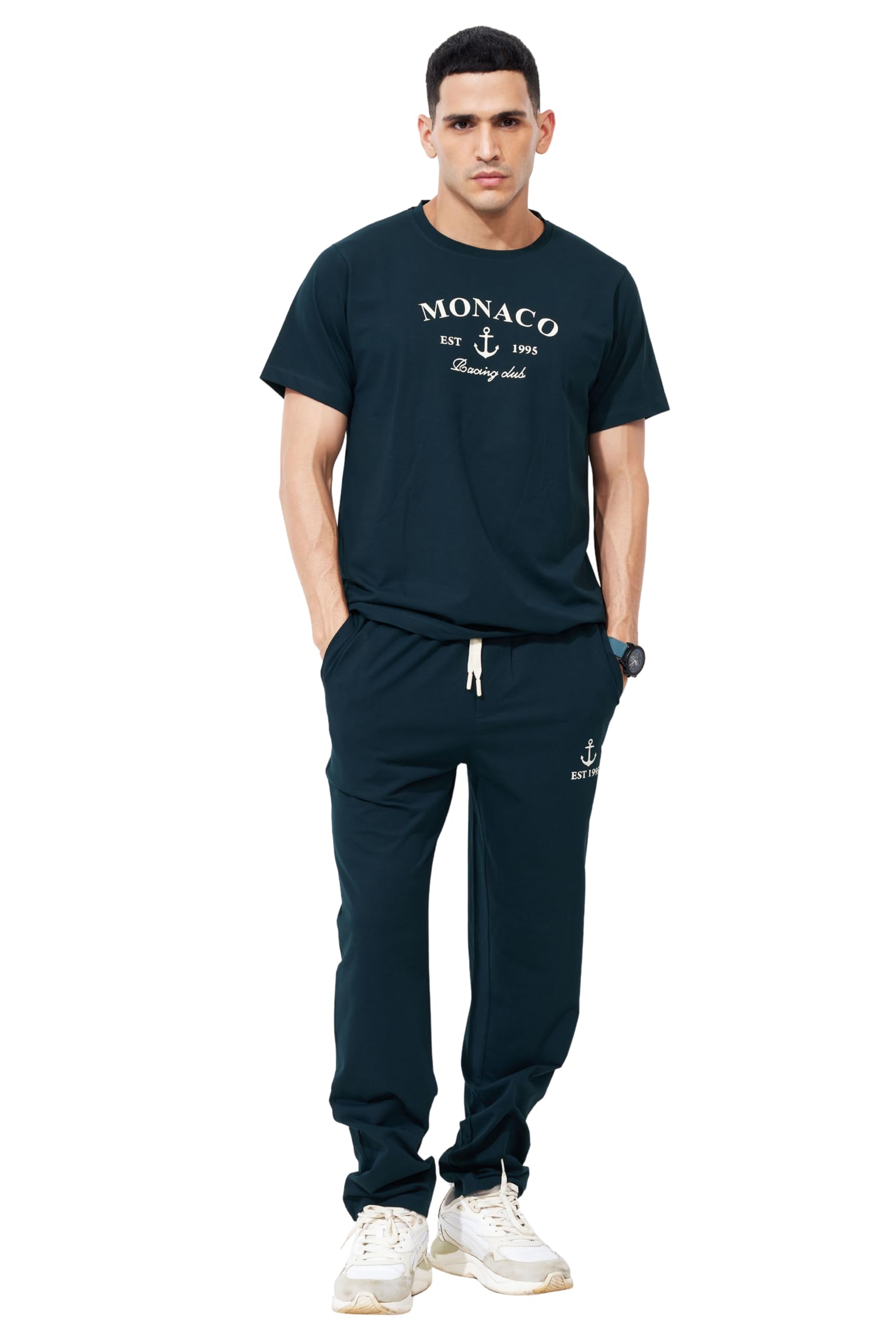 Cotton T-Shirt and Pyjama Set for Men,Night Wear for Men,Co Ord Set 155-image-46
