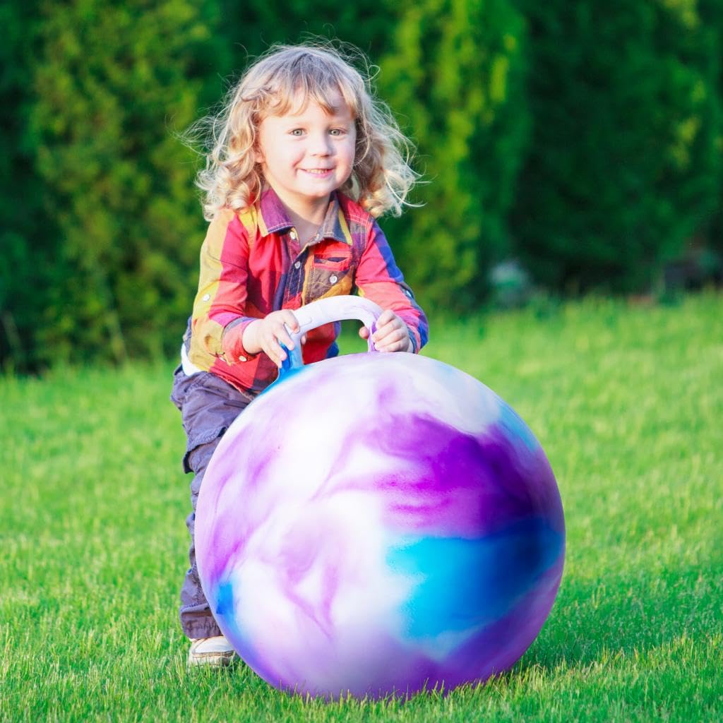 U&C Planet 45CM Pallone da Salto per Bambini 3-8 Anni Supporta fino a 100 kg Design Antiscivolo con Pompa Palla da Salto in PVC per Interni ed Esterni
