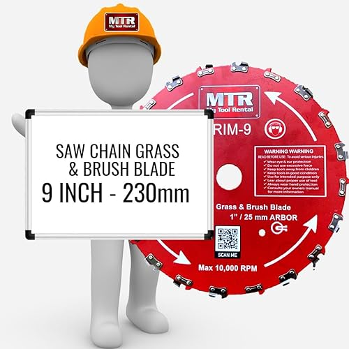 Miniatura 6 de MTR Cuchillas cortadoras de cepillo de dientes de cadena de sierra, hoja circular, cortador de malezas, 10,000 rpm, cortadora de cepillo de hierba