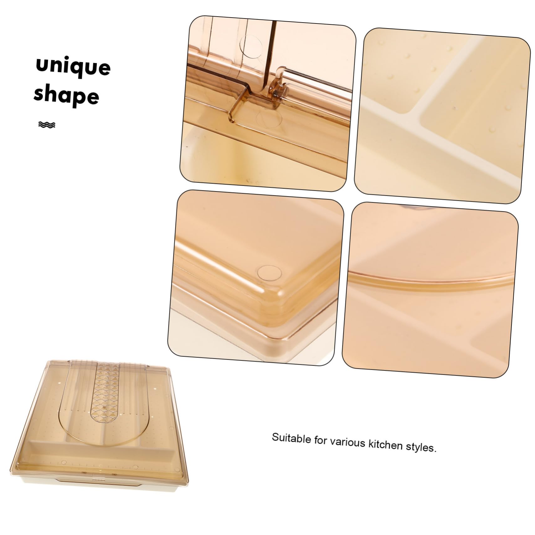 Zerodeko Boîte de Rangement pour Couverts avec Compartiments Organisateur de Tiroir Cuisine pour Couverts Réutilisable et Compact