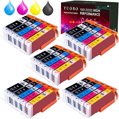 Tuobo Compatible PGI-250 CLI-251 Ink Cartridge PIXMA iP8720 PIXMA MG6320 PIXMA MG6620 PIXMA MG7120 PIXMA MG7520 Inkjet Printers PGI-250XL CLI-251XL (25 Without Gray)