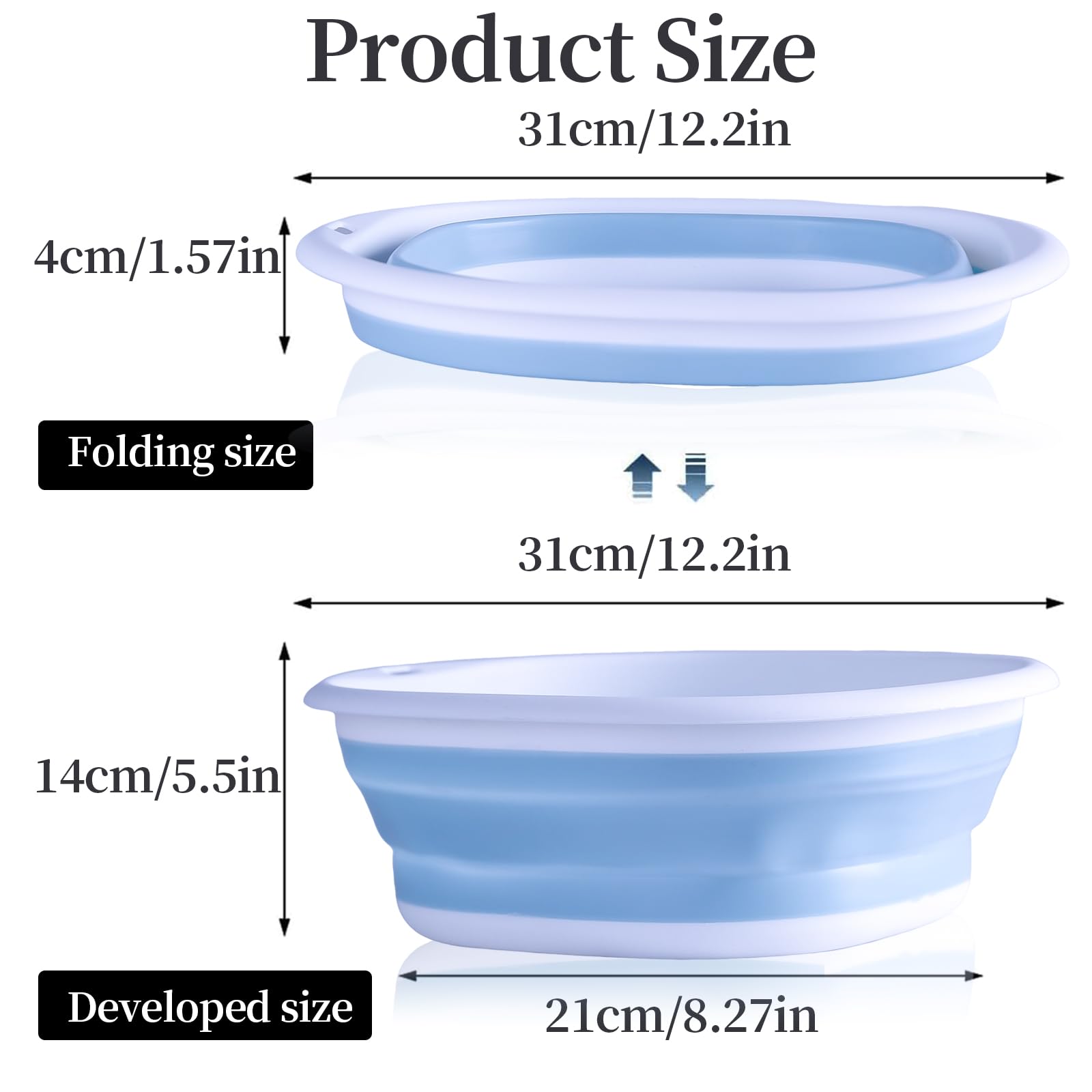 Kinwodon Square Collapsible Washing up Bowl - Image 2