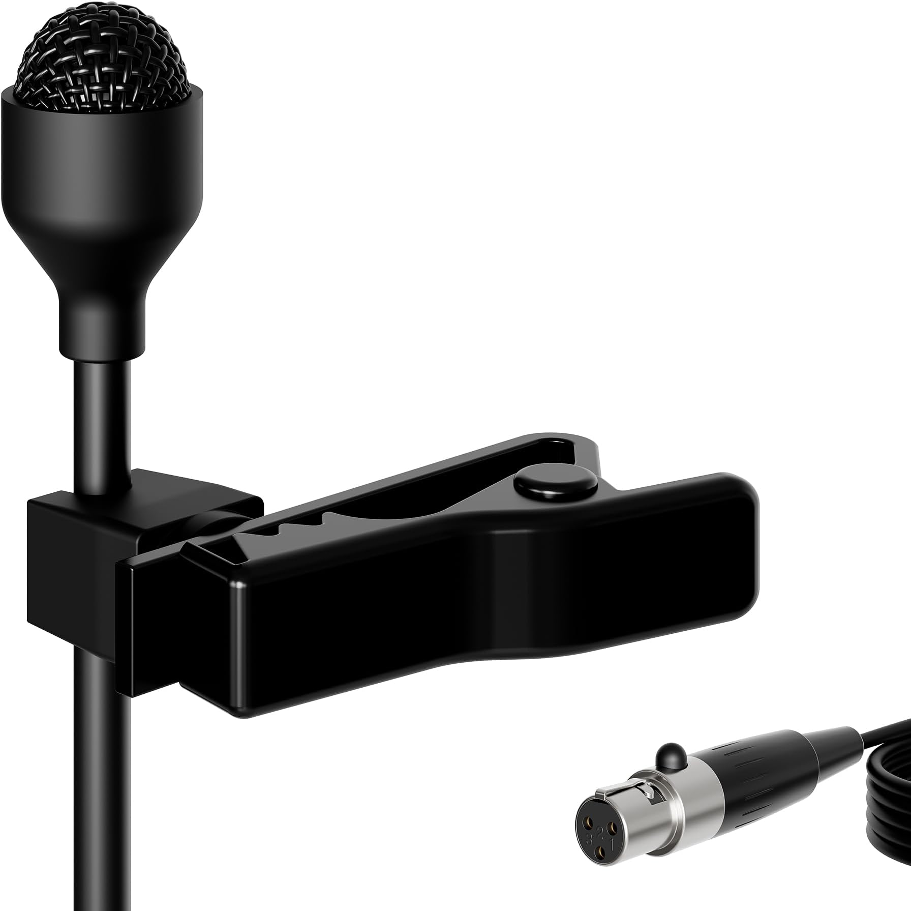 J K MIC-J 044 Lapel Microphone Lavalier Microphone Compatible with AKG Samson Wireless Transmitter - Mini XLR TA3F Plug