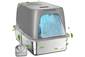 Odor Removal Enclosed Stainless Steel Litter Box for Big Cats