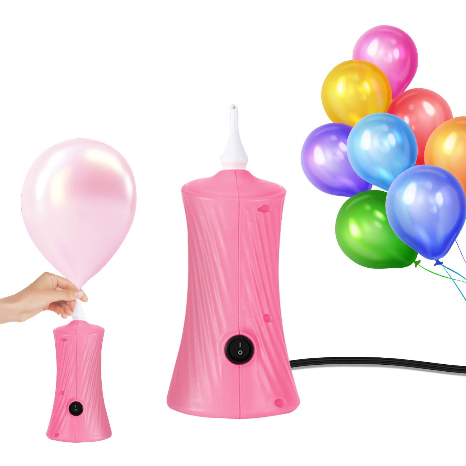 Electric Balloon Air Pump Hand - Simple and Fast Portable Balloon Machine Pump Inflator Air Pump for Inflating Various Balloons (Pink)
