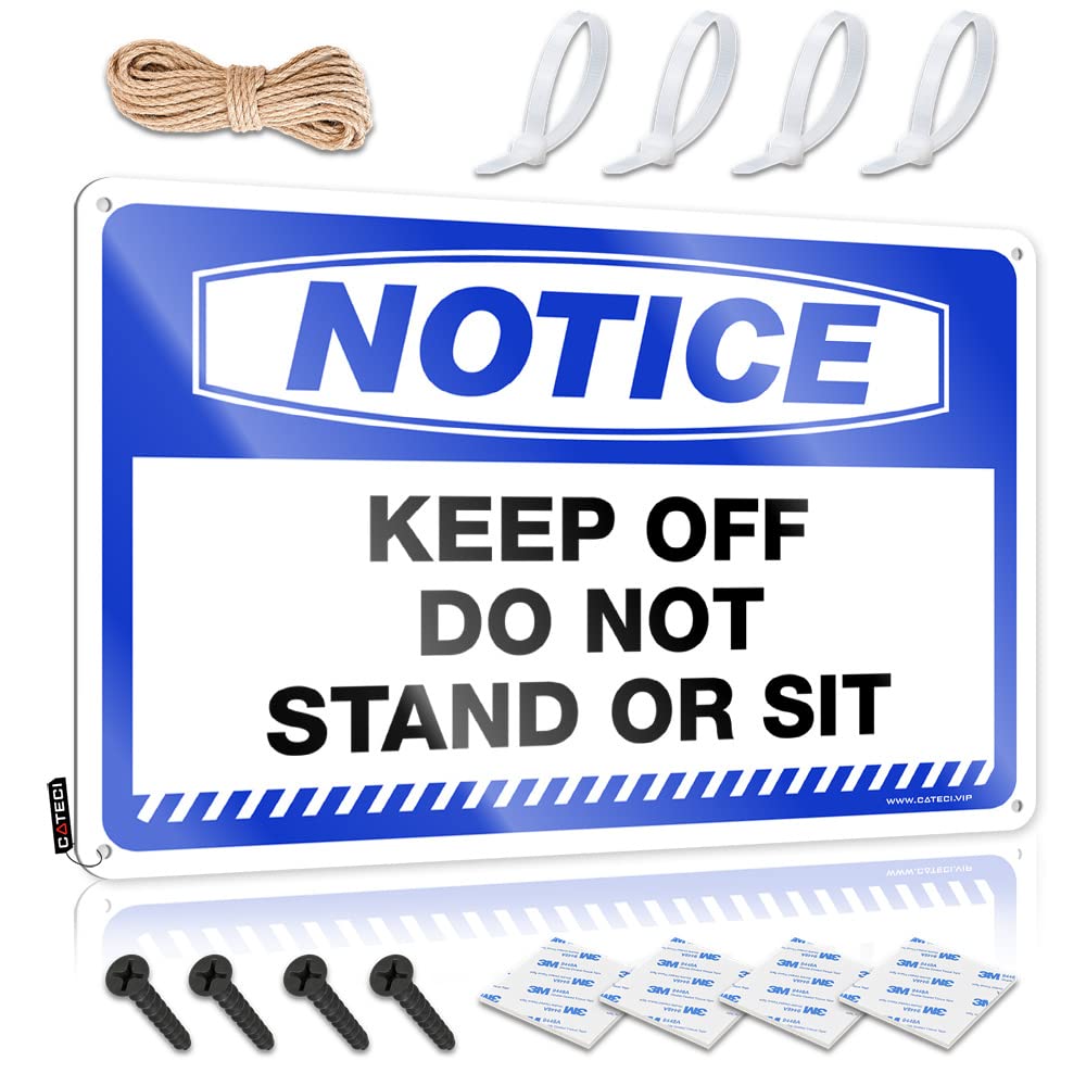 ZTBBDNQHA Bedroom Door Sign Notice Keep Off Do Not Stand Or Sit Tin Sign Things For Boys Room Tin Sign Decor(30X40CM)