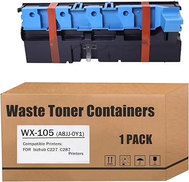 WX-105 WX105 A8JJ-0Y1 High-Capacity Waste Toner Container for Bizhub C227 C287 Printers, Compatible Black 1 Pack