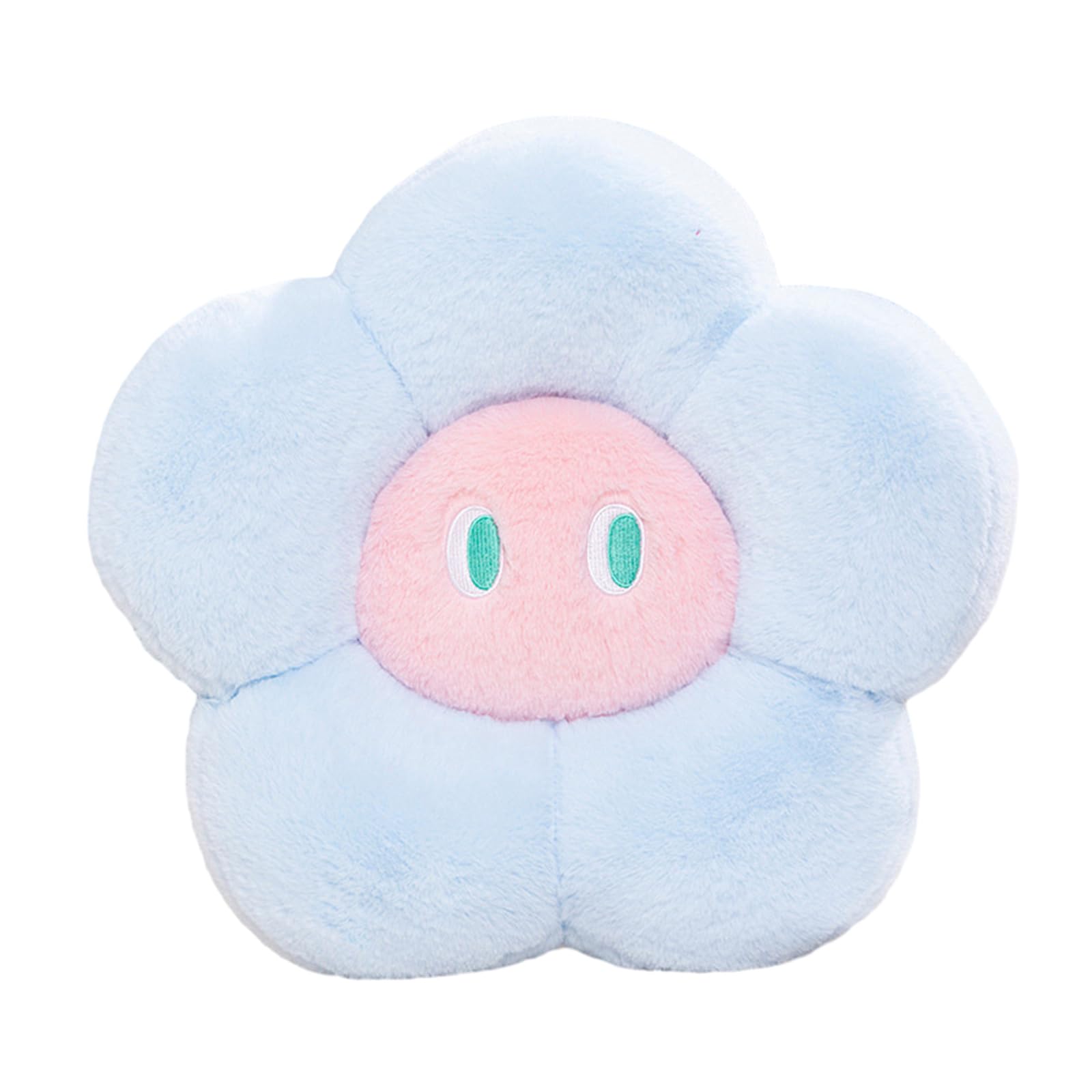 Msioytog Blue Powder Eyes Flower Seat Cushion Plush Floor Pillow Butt Cushions Decor Plush Pillow For Bedroom Sofa Chair Car Chair Pad Student Cushion