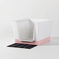 Vista 17 de DoggyBathroom - Orinal para perros de interior con paredes altas y entrada baja para perros pequeños, soporte vertical, protector contra Negro